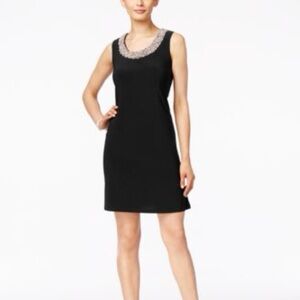 R&M Richards Black Mini Dress with Silver Accents